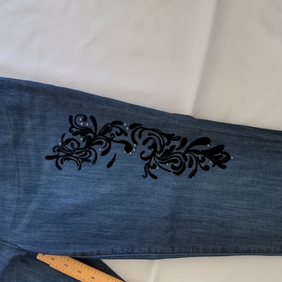 DC Jeans dark blue bootcut with velvet decals size 18 - Picture 4 of 10